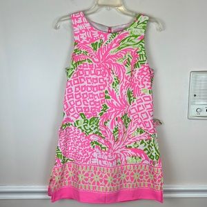 Lilly Pulitzer Donna Romper in Pink Sunset Home Slice Print, Size 2
